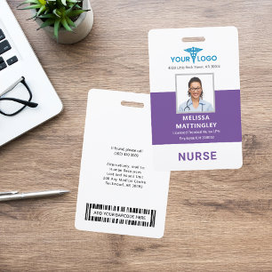 Badge Logo et photo de l'employé de l'hôpital