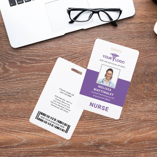 Badge Logo et photo de l'employé de l'hôpital