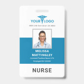 Badge Logo et photo de l'employé de l'hôpital (Face)