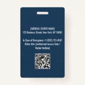 Badge Logo et photo de l'employé de l'hôpital personnali (Dos)