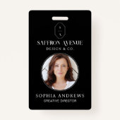 Badge Logo et photo de monogramme personnalisées d'ID no (Devant)