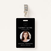 Badge Logo et photo de monogramme personnalisées d'ID no (Devant avec clip)