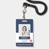 Badge Logo et photo personnalisés de l'employé de l'hôpi (Avant avec lanière)