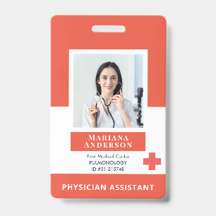 Badge Logo et photo personnalisés d'employé d'hôpital ro