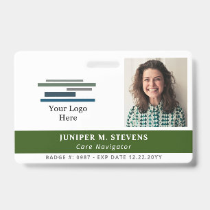 Badge Logo et photo vert foncé - ID employé