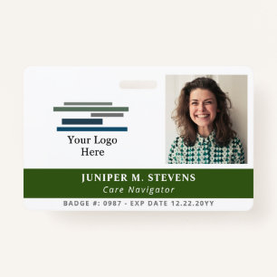 Badge Logo et photo vert foncé - ID employé
