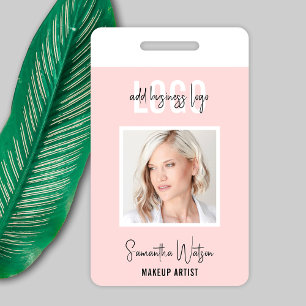 Badge Logo Feminine Rose Blush Beauté Salon ID photo