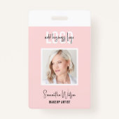 Badge Logo Feminine Rose Blush Beauté Salon ID photo (Devant)