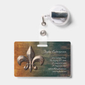 Badge Logo Fleur de lis Vintage (Arrière avec rétractable)