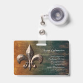 Badge Logo Fleur de lis Vintage (Avant avec rétractable)