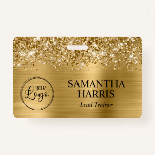 Badge Logo Glittery Gold Foil
