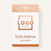 Badge Logo Gold du Rose professionnel personnalisé Code- (Devant)