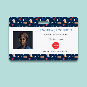 Badge Logo Horizontal de Blue Nurse Healthcare