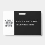 Badge Logo Horizontal Moderne Noir Blanc Nom (Front)