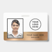 Badge Logo ID photo employé Or (Avant)