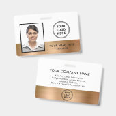 Badge Logo ID photo employé Or (Avant & arrière)