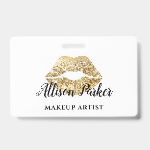 Badge Logo Kiss Nom de l'ARTISTE MAQUILLEUSE Or