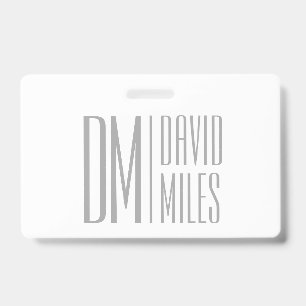 Badge Logo minimaliste et moderne gris avec initiales et