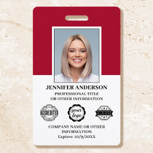 Badge Logo moderne de photo d'identité d'employé personn