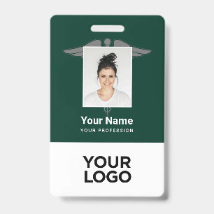 Badge Logo Moderne Employé Médecin Infirmière Photo Nom 