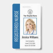 Badge Logo moderne Modèle Employé Nom photo Infirmière I (Avant)