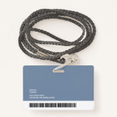 Badge Logo moderne Nom photo de l'employé Code-barre Hor (Derrière avec lanière)