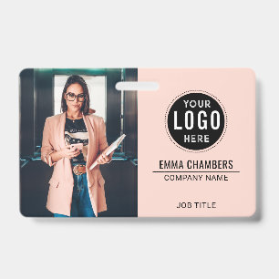 Badge Logo Moderne Personnalisé Photo d'Employé Entrepri