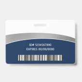 Badge Logo Moderne Photo ID Code-Barres Nom de l'Employé (Arrière)