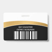 Badge Logo Moderne Photo ID Code-Barres Nom de l'Employé (Arrière)