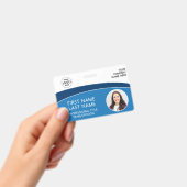Badge Logo Moderne Photo ID Code-Barres Nom de l'Employé (Manuel / portable)