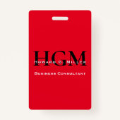 Badge Logo Monogramme Noir moderne (Devant)