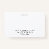 Badge Logo noir blanc de la photo de l'employé comptable (Dos)