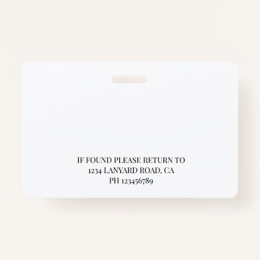 Badge Logo noir blanc de la photo de l'employé comptable (Dos)