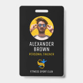 Badge Logo noir cool photo Code QR Code employé (Face)