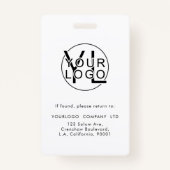 Badge Logo noir de l'entreprise professionnelle - ID pho (Dos)