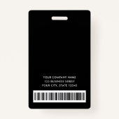 Badge Logo noir faux argent vague nom de l'employé id (Dos)