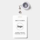 Badge Logo Nom Commercial Professionnel (Avant avec rétractable)