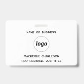 Badge Logo Nom Commercial Professionnel (Avant)