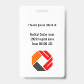 Badge Logo Nom de la photo du code-barres de l'employé m (Arrière)