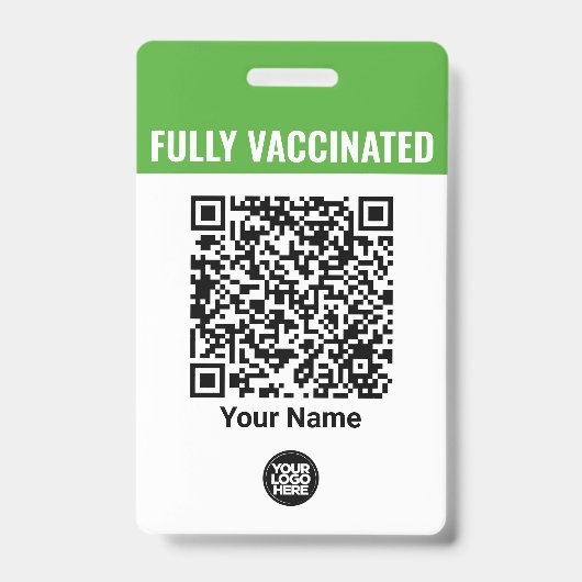 Badge Logo Nom Personnalisé de l'Employé Vaccination Cod (Avant)