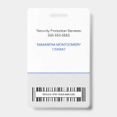 Badge Logo Nom photo de l'employé Code barre gris bleu I (Back)