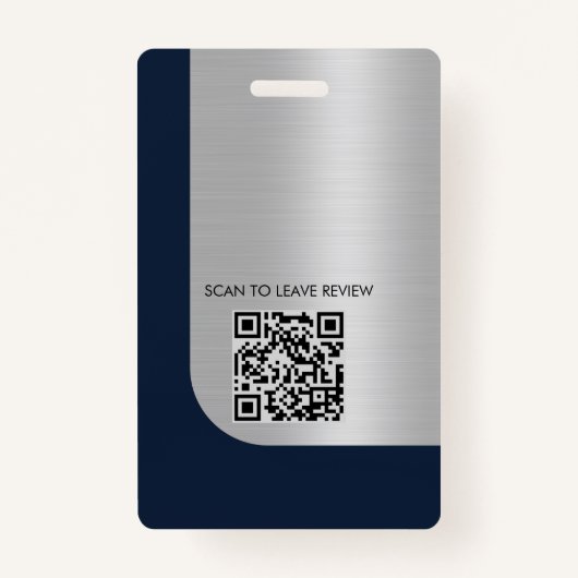 Badge Logo Notaire Professionnel Bleu Argent Photo Code  (Dos)