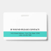 Badge Logo Œuf de Robin Clair Photo Code QR Carte d'iden (Arrière)