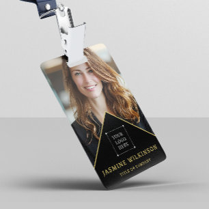 Badge Logo Or Moderne Photo Professionnel Noir