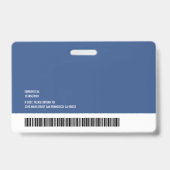 Badge Logo ovale infirmière photo nom code-barres horizo (Arrière)