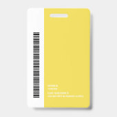 Badge Logo ovale moderne Nom photo de l'employé Code-bar (Dos)