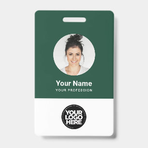Badge Logo personnalisé avec photo ronde de l'employé et