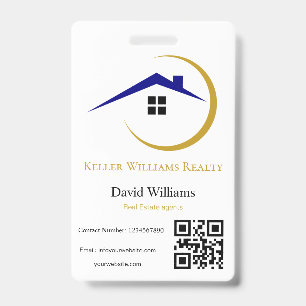 Badge Logo personnalisé blanc et or pour l'immobilier mo