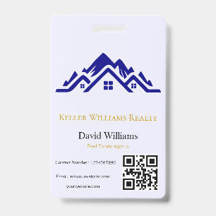 Badge Logo personnalisé blanc et or pour l'immobilier mo