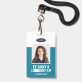 Badge Logo personnalisé Code-barres Nom du médecin infir (Avant avec lanière)